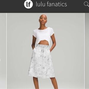 Lululemon Lightweight Pull-On Super-High Rise Midi Skirt Aquila Rhino Grey